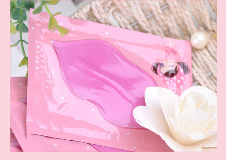 Pink packaging with a white flower on a pink background