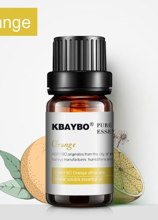 KBAYBO orange essential oil bottle with a white background