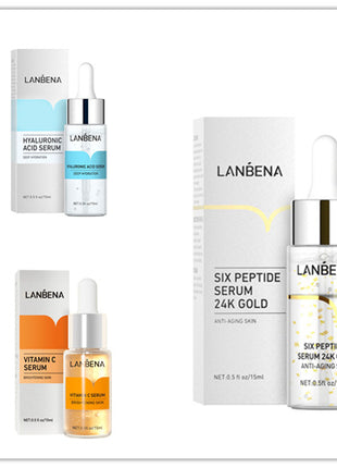 LANEBA skincare products including serums and a box on a white background