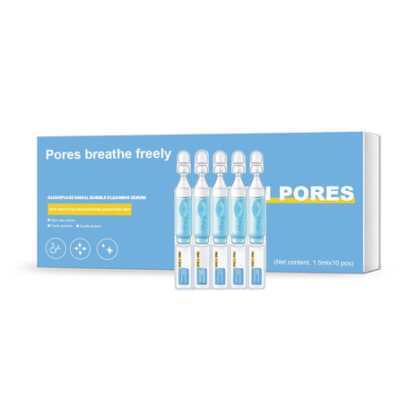Packaging of LPORES skincare product with blue background and white text.