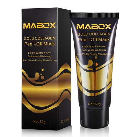 Mabox Gold Collagen Peel-Off Mask packaging and tube on a white background