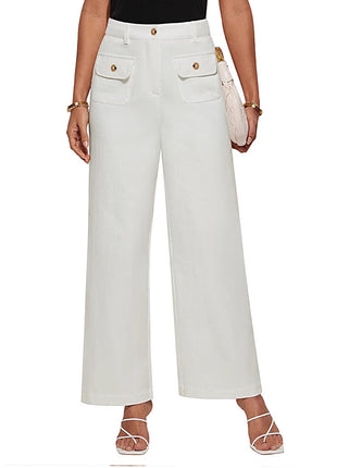 Business Casual Loose-fitting Trousers With Pockets