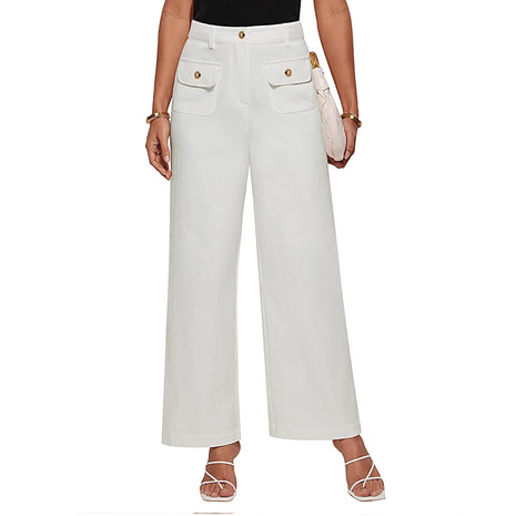 Business Casual Loose-fitting Trousers With Pockets