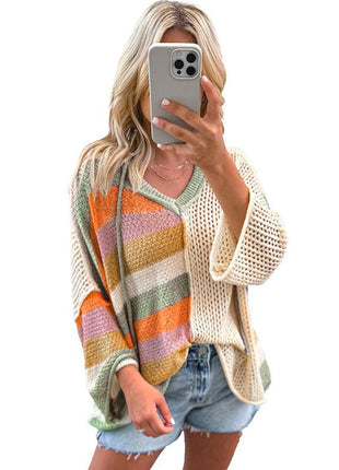 Pullover V-neck Sweater with Hoody