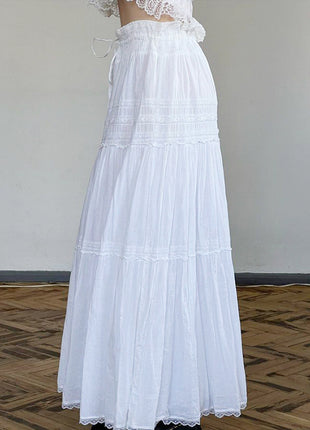 Gentle Lace Patchwork Slimming Long Skirt