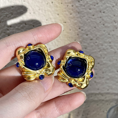 Elegant Blue Crystal Earrings