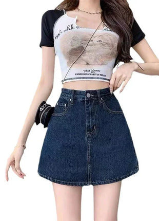 Denim Hip-wrapped Short Skirt