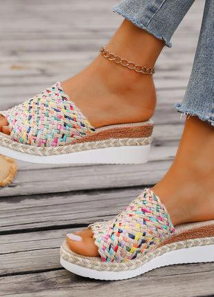 Thick-soled Fish Mouth Hemp Rope Mule