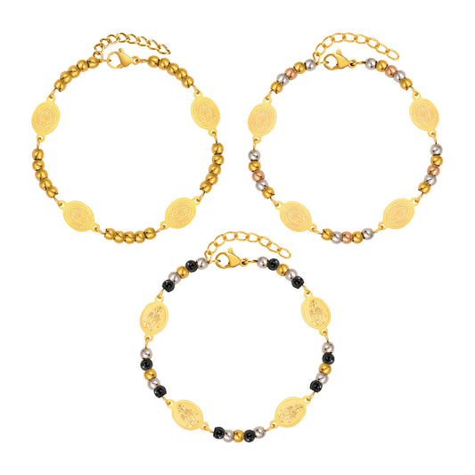 Stainless Steel Round Beads Bracelet