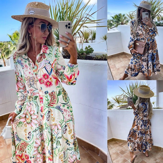 Special V-neck Mid Waist Dress