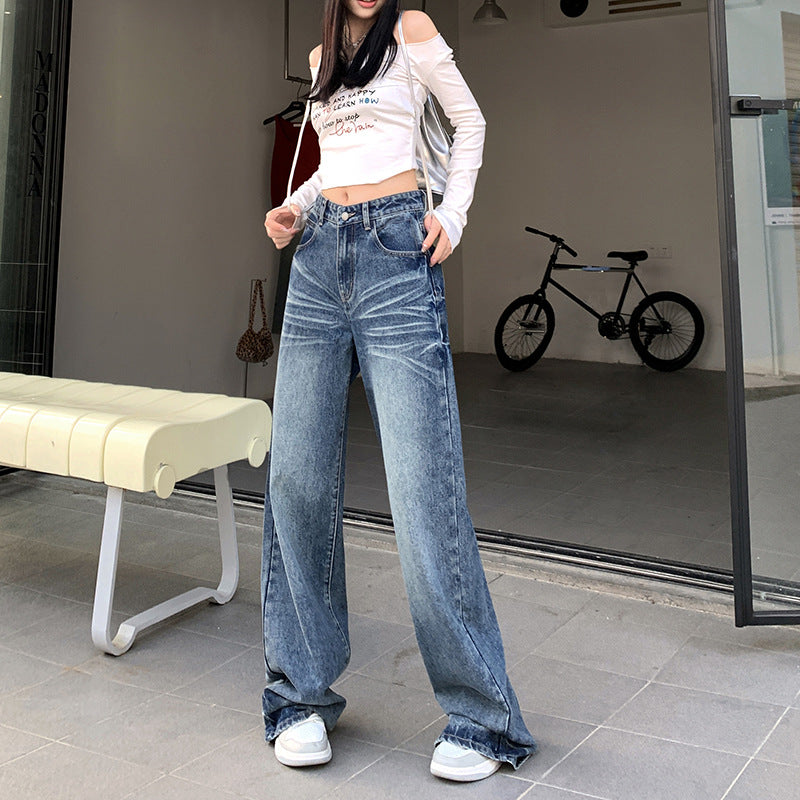 Straight Loose American Retro Wide Leg Jeans