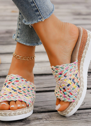 Thick-soled Fish Mouth Hemp Rope Mule