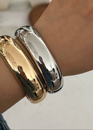 Irregular Metal Thin Glossy Bangle