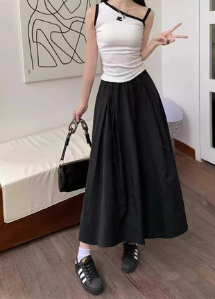 Casual Loose High Waist A- Line Skirt Free Size