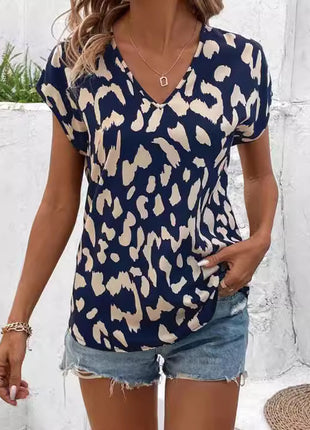 Short Sleeve V-neck Casual T-shirt