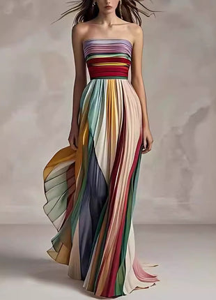 Tube Top Backless Swing Maxi Dress