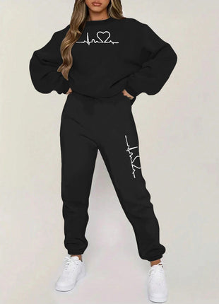 Hooded Fleece-lined Sweaters and Pants Set