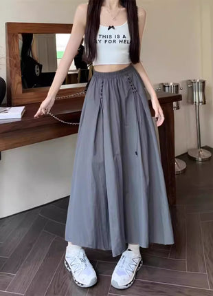 Casual Loose High Waist A- Line Skirt Free Size