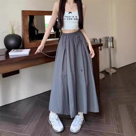 Casual Loose High Waist A- Line Skirt Free Size