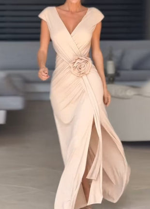 Sleeveless V-neck Cross Stretch Dress