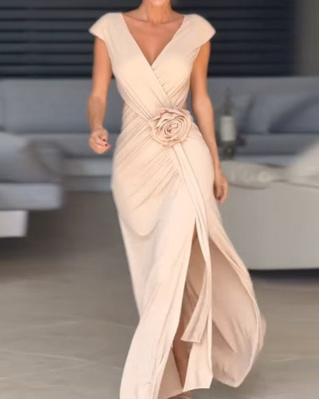 Sleeveless V-neck Cross Stretch Dress