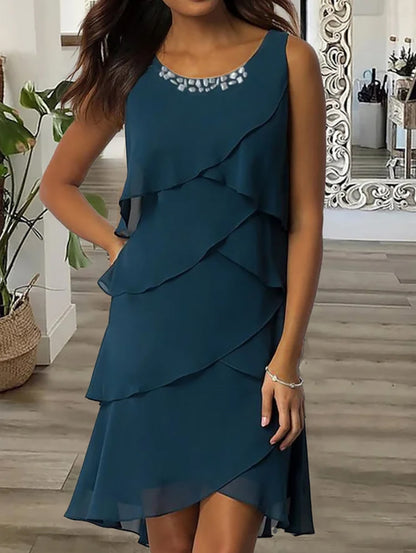New Mid-length Skirt Pullover Round Neck Dress