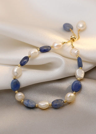Blue Avent Freshwater Crystal Pearl Bracelet