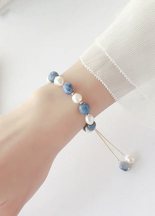 Blue Avent Freshwater Crystal Pearl Bracelet