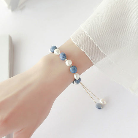 Blue Avent Freshwater Crystal Pearl Bracelet