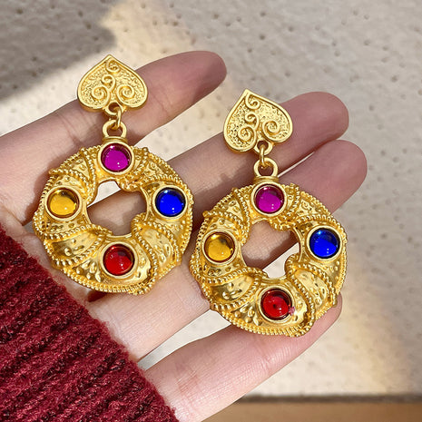 4 Colours Crystal Earrings