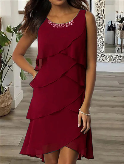 New Mid-length Skirt Pullover Round Neck Dress