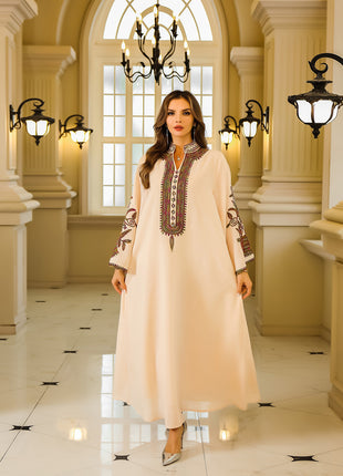 Embroidered Pinky Apricot Dress