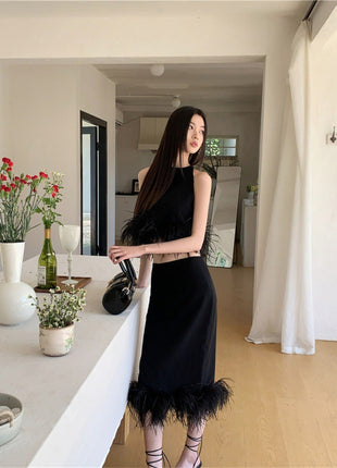 Halter Knitted Vest Top & Matching Skirt