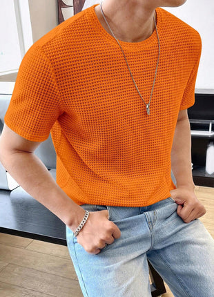 Men's Casual Loose Solid Color Short Sleeve