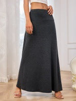 Fashionable Knitted Solid Skirt