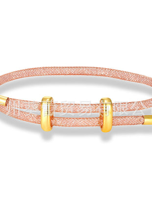 Rhinestone Net Star Bracelet