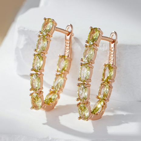 Double Layer Oval Zircon Luxury Earrings