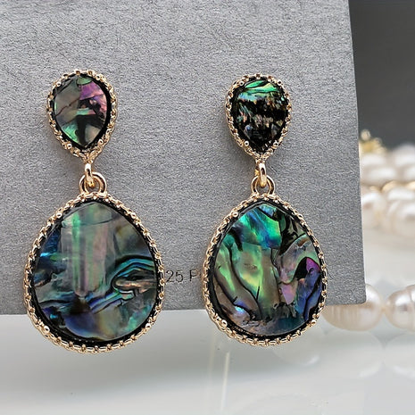 Vintage Earrings Women's Pearl Enamel