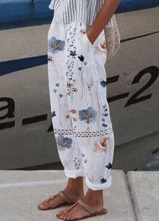 Digital Printing Bubble Crepe Trousers