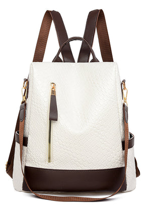 Soft Leather Woven Backpack