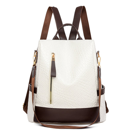 Soft Leather Woven Backpack