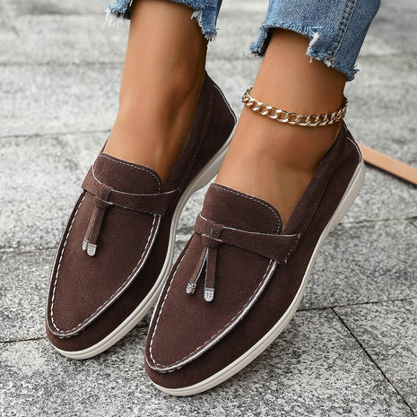 Casual Slip-On Tassel Loafers Shallow Mouth Design