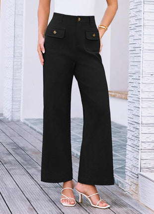 Business Casual Loose-fitting Trousers With Pockets
