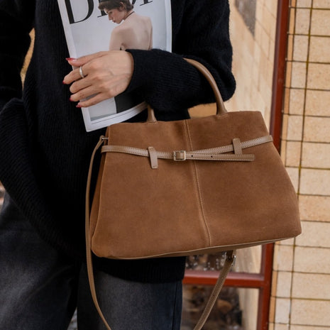 High-grade Suede Frosted Portable Shoulder Crossbody Bag