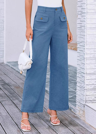 Business Casual Loose-fitting Trousers With Pockets