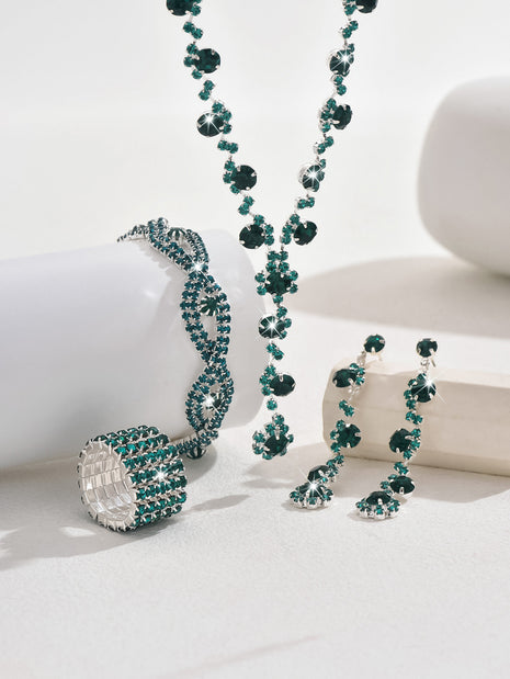 Crystal Necklace, Earrings, Bracelet & Ring Set