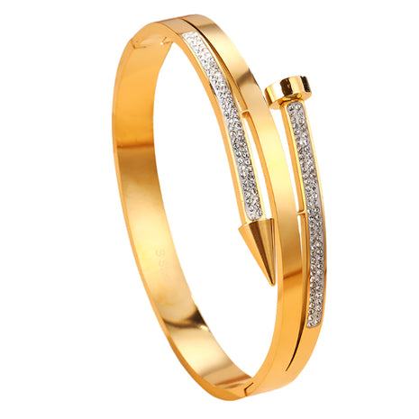 Stainless Steel Rhinestone Bangle
