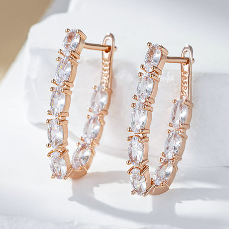 Double Layer Oval Zircon Luxury Earrings