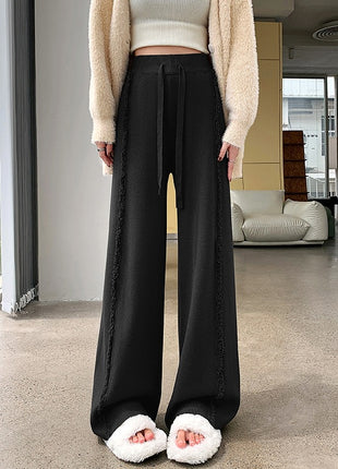 Fringed Burr Knitted Trousers