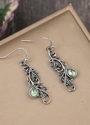 Fashion Vine Carved Pattern Embroidered Glass Alloy Earrings